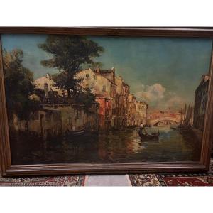 Tableau Vue de Venise, Signé  Antoine Bouvard, 1870-1955.Connu sur le Pseudo, Marc Aldine.