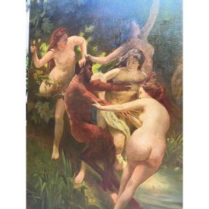 Tableau  Nymphes et un Satyre.
