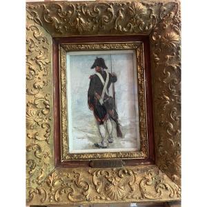 Soldier Painting Signed émile Chepler 1876-1944.