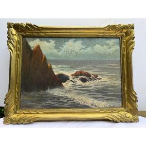 Tableau Bretagne Bord de Mer Signé Georges Eveillard. 