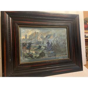 Painting Which Appeared On The Cover Of The Review, The Panorama Of War, Battle Of The Marne. 
