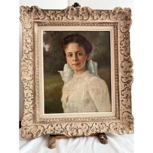 Tableau Portrai de jeune fille Signé Paul Albert Laurens 1911.