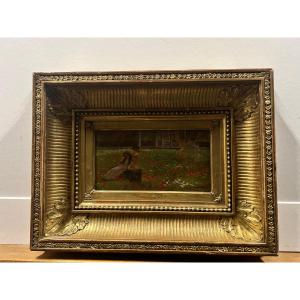 Table Cuillette De Coquelico Signed Pedro Weingartner 1853-1929