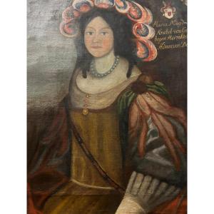 Portrait Of Maria Magdalena Knebel Von Cazenein 17th Century German School.