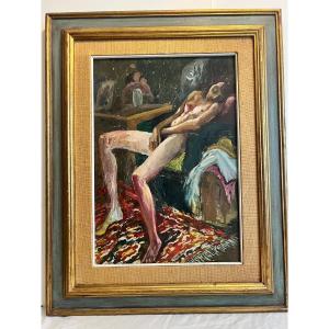 Oil On Wood.