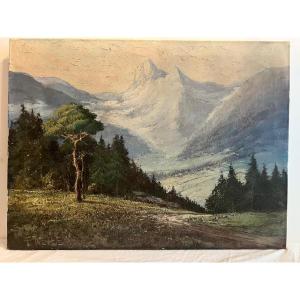 Signed F. Weiss Oil On Canvas.