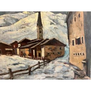 Signed Probst Oil On Canvas.