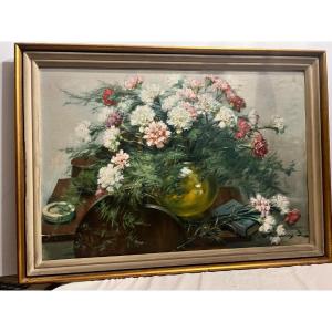 Tableau Vase de Fleurs Signé Paul Remy 1897-1981.