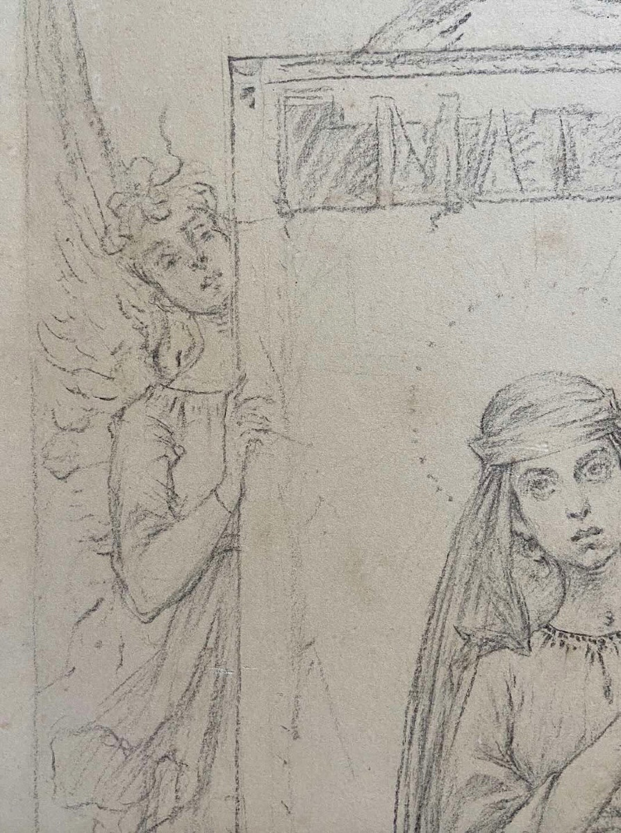 Drawing By Guillaume Dubufe - Frontispiece To The 'hours Of The Most Holy Virgin'-photo-1