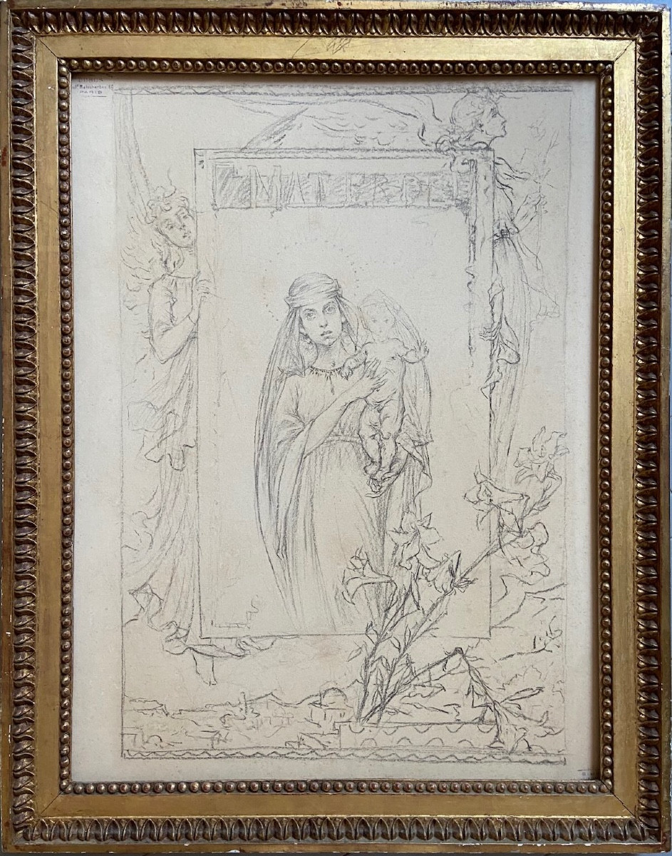 Drawing By Guillaume Dubufe - Frontispiece To The 'hours Of The Most Holy Virgin'