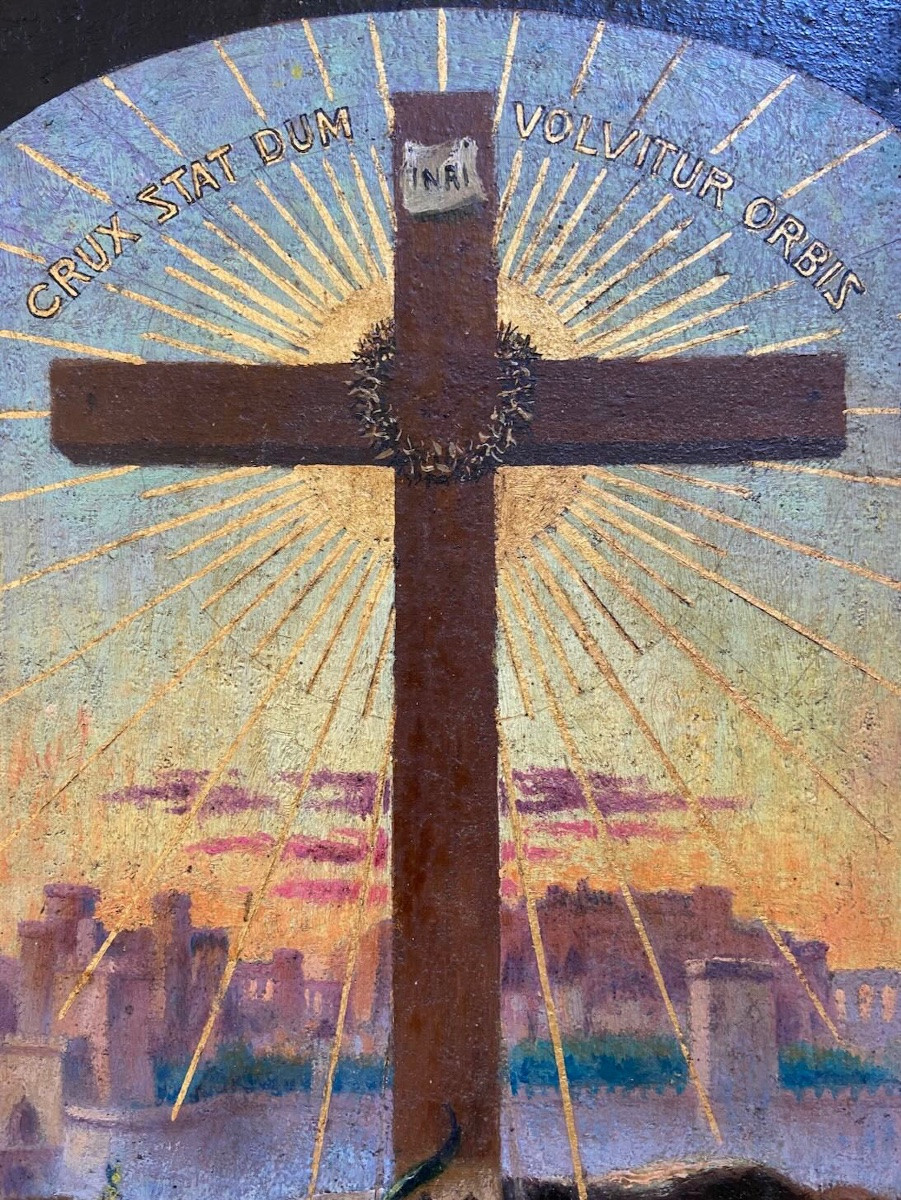 Painting By Alphonse Chanteau - Exaltation Of The Holy Cross; Church Of Roscanvel (finistère)-photo-3