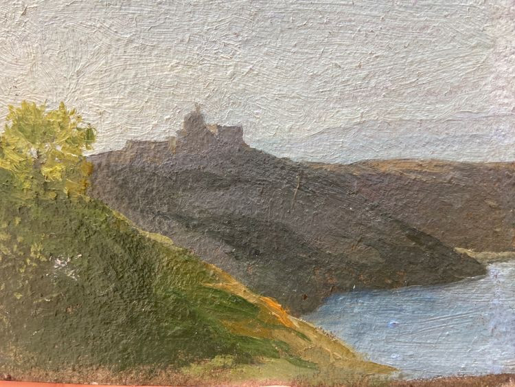 Painting - Breton School - Cliffs In Brittany-photo-3