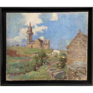 Tableau d'Adolphe GUMERY - La chapelle Notre-Dame de Callot à Carantec (Finistère) 