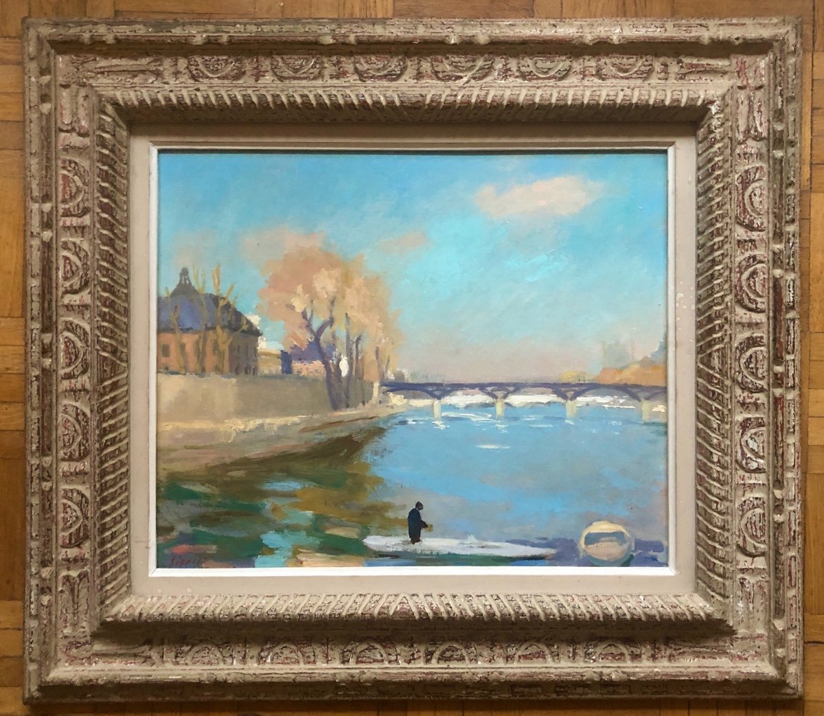 Edmond SIGRIST  (1882-1947) Le Pont Des Arts Et Le Louvre, Début XX Siècle