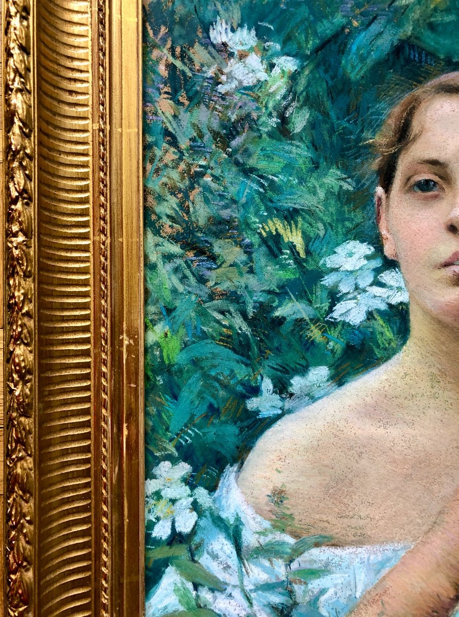 Camille Métra (XIX-XX Siècle) Femme à La Coiffe , 1900,  Art Nouveau -photo-1