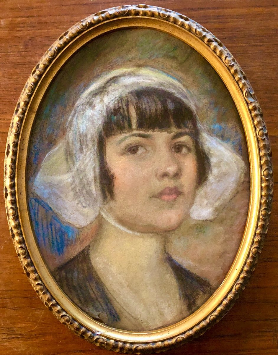 Young Breton Woman Early 20th Century, Monogram