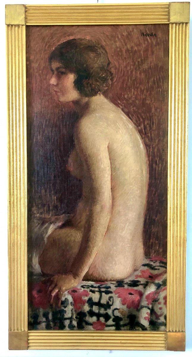 Henri Beecke (1877-1954) Très grand Portrait De Jeune Femme Assise  Art Nouveau, Art Déco