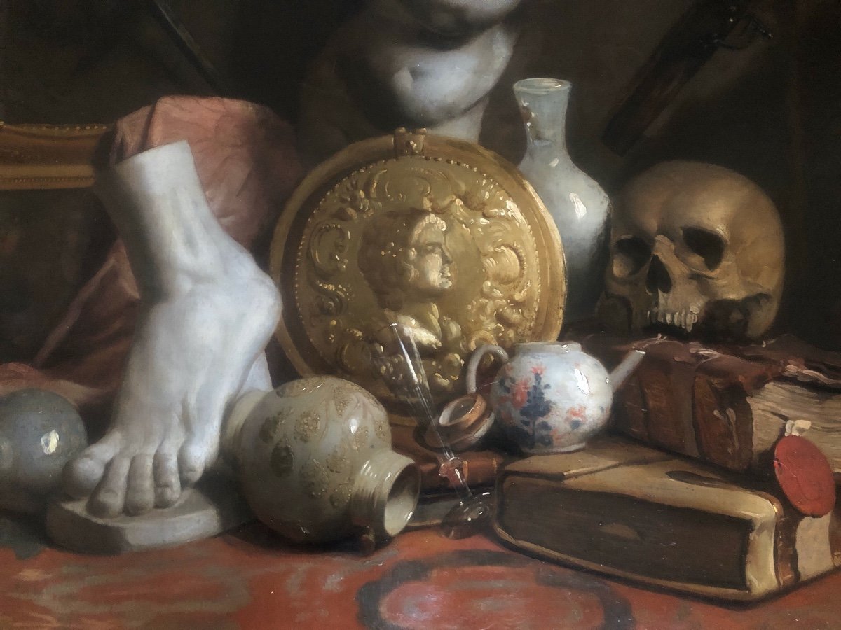 Piet Van HAVERMAET(1834-1897)grande Peinture, Memento Mori, Vanité 1853 -photo-8