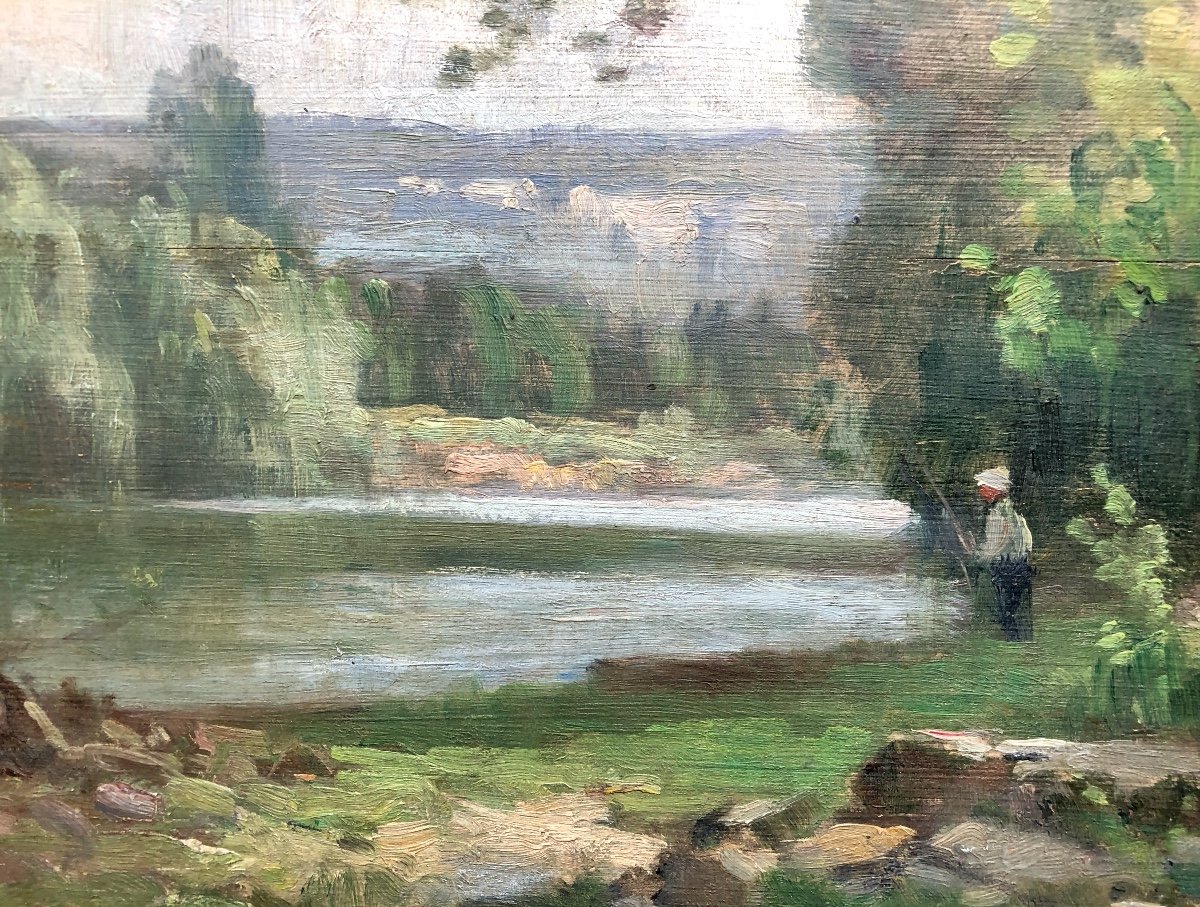 Emile Wegelin (1875-1962) Fisherman By The Lake 1934-photo-1