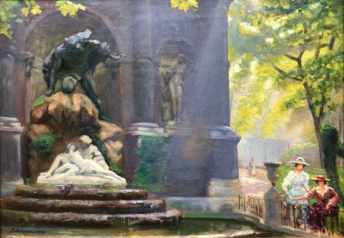 H. Debergue, La Fontaine De Médicis Au Jardin De Luxembourg 1917