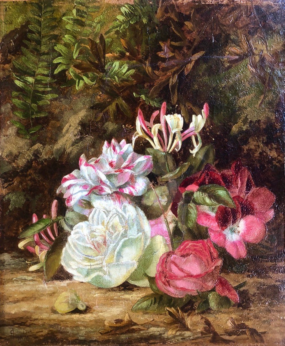 Thomas Collins (1835-1893) Still Life With Flowers 1873