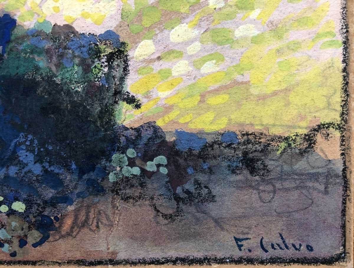 Fernand Calvo ( XX Siècle)  Vendanges, Peinture Basque,  Art Déco -photo-2