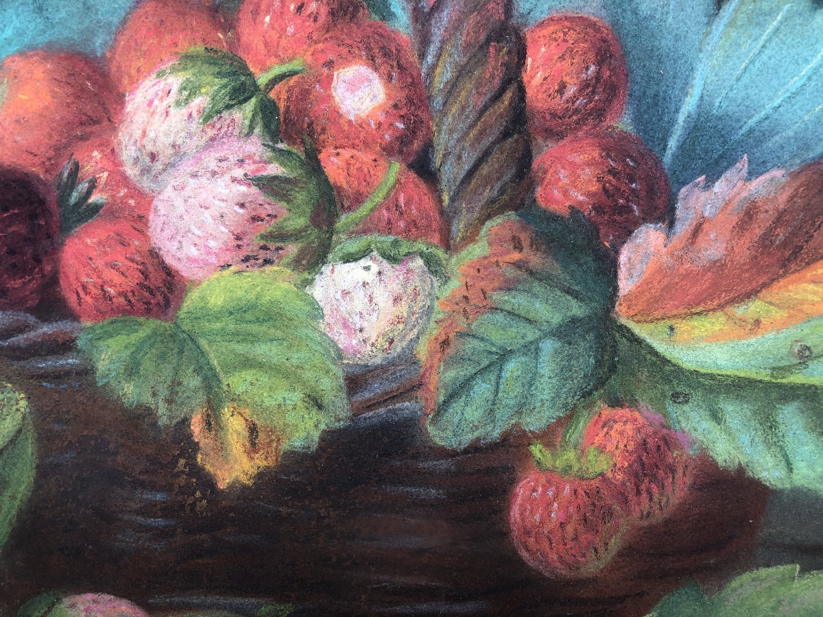 Nature Morte Aux Fraises, 1860, Signature à Déchiffrer I-photo-2