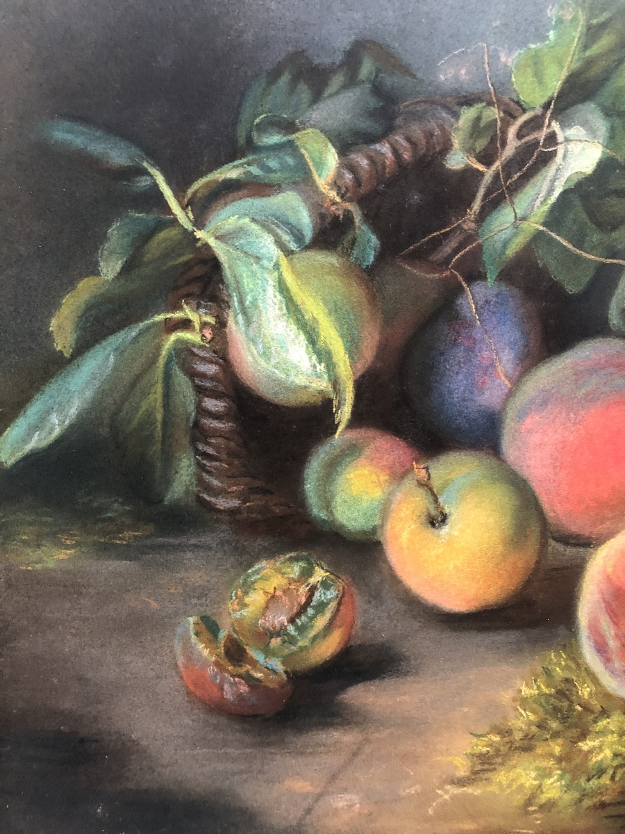 Still Life With Peaches, 1860, Signature To Decipher -photo-4