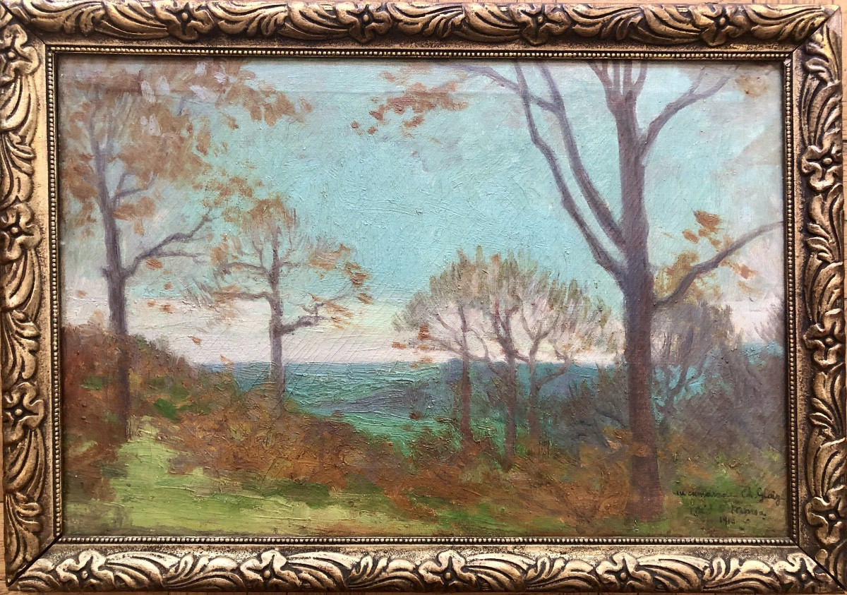 Michel Morsa  (1899-1981) Vue De Mer En Bretagne En 1918-photo-2