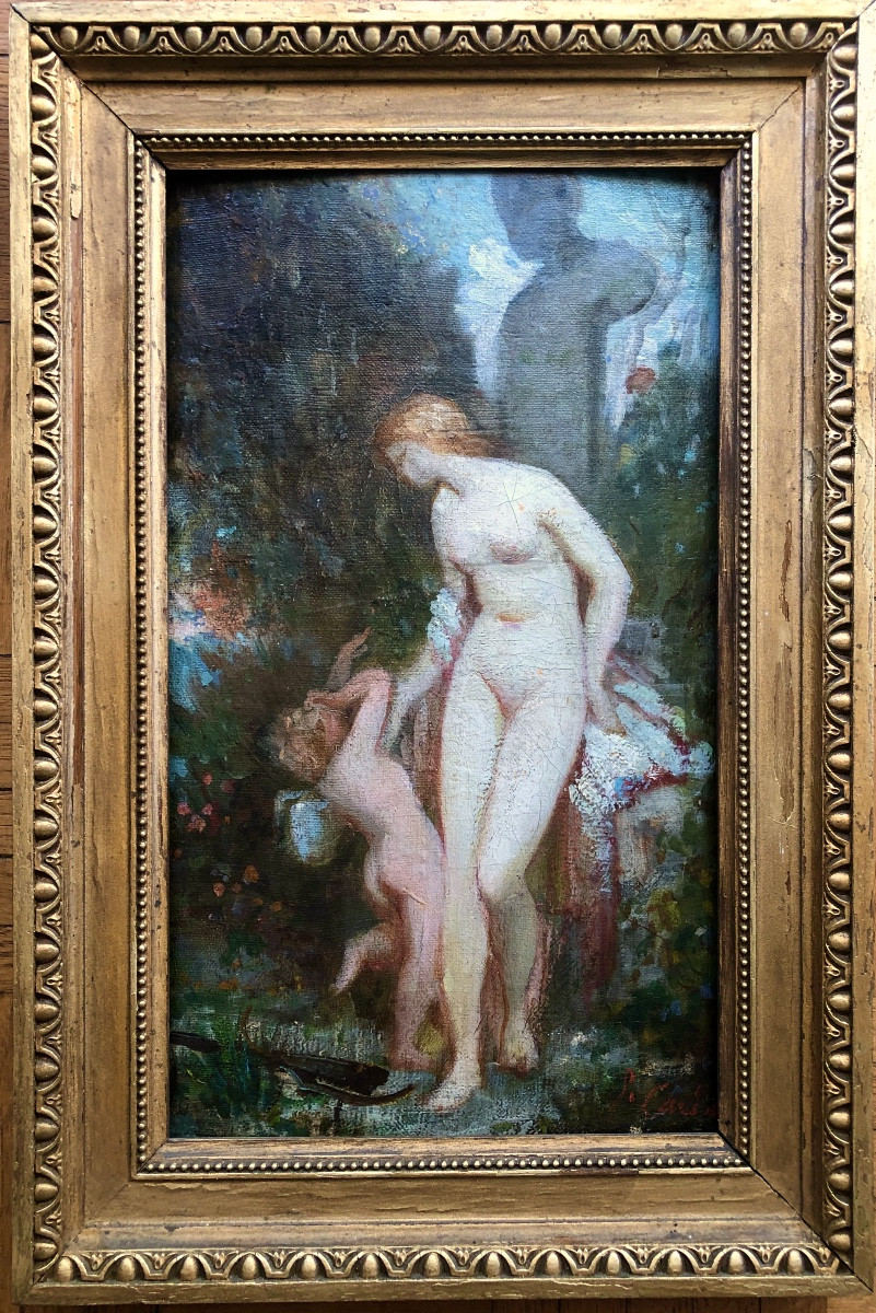 Claude Paul Cariage (1834-1870)  Amour piqué par une abeille,  XIX siècle-photo-1