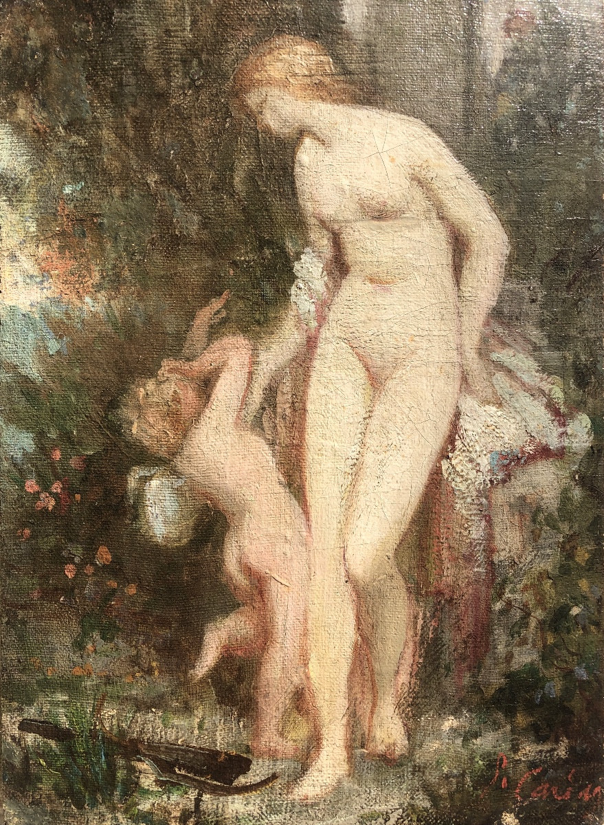 Claude Paul Cariage (1834-1870)  Amour piqué par une abeille,  XIX siècle-photo-3