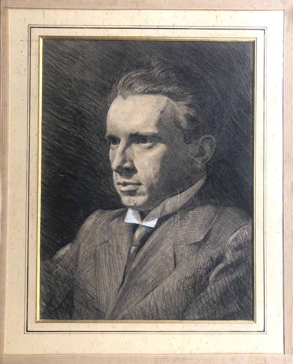 Georges Contaux (1891-1984) Portrait Of A Man In 1918 -photo-2