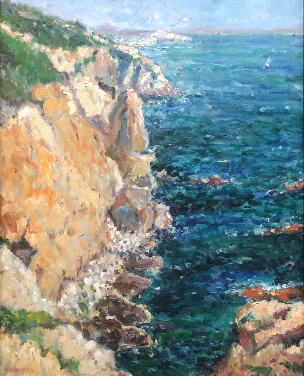 Claude Wautier né en 1929, Rochers près de Ciotat, Hommage à J.B Olive -photo-1
