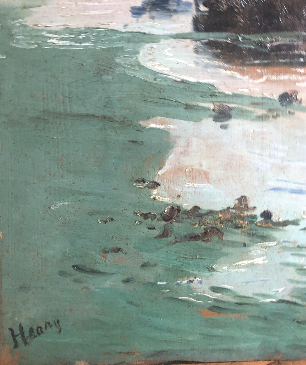 Paul Henry (1876-1958)? Brittany, Scotland? Seascape Late 19th Century, Oil On Wood-photo-4