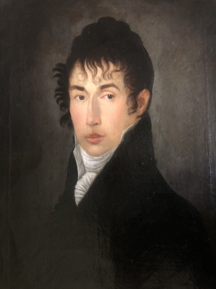 Portrait Of A Man, Early 19th Century, Empire Period, Oil On Canvas-photo-2