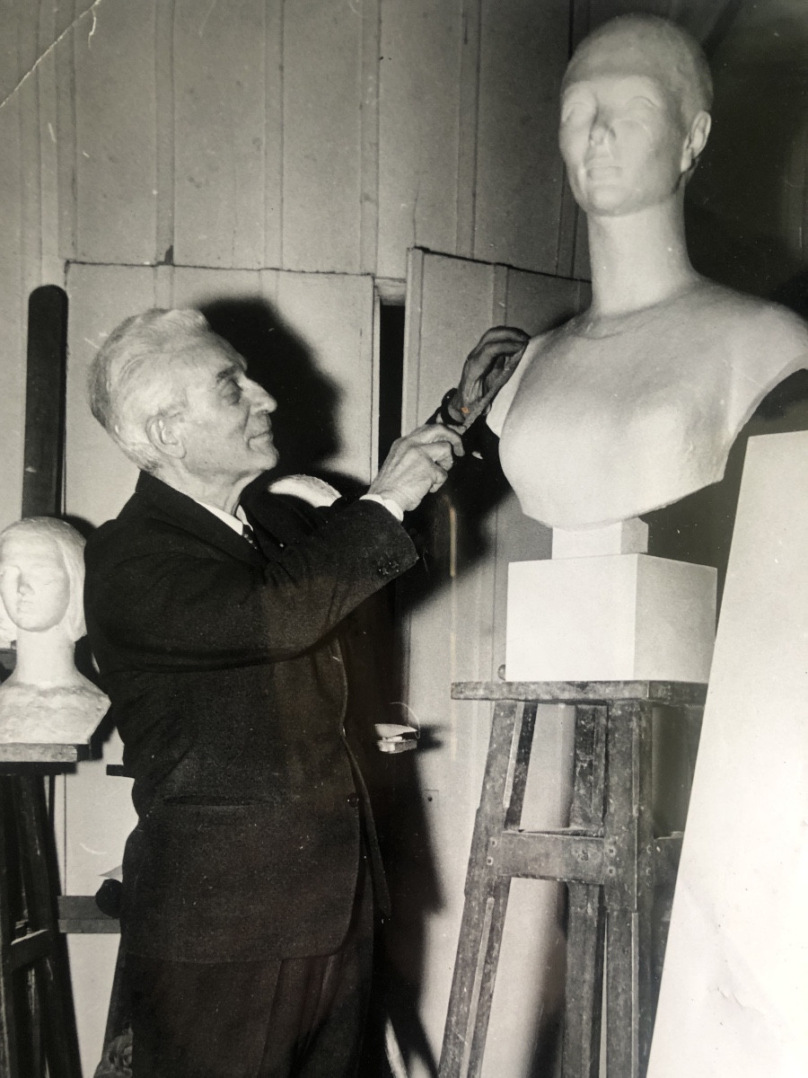 Photograph Of Paul Belmondo In His Studio, Mid-20th Century