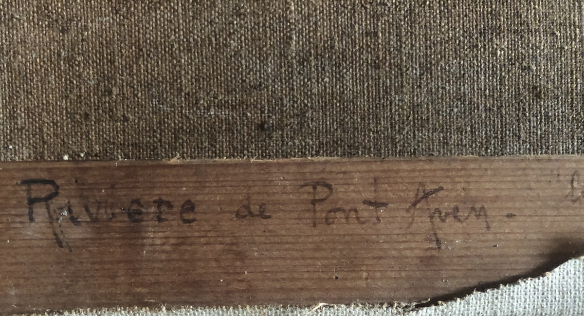 Ecole française 1920, Rivière de Pont Aven, Marine  monogrammé J.C-photo-4
