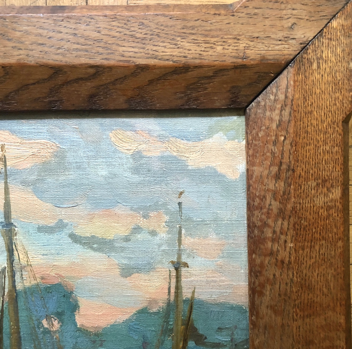Ecole française 1920, Rivière de Pont Aven, Marine  monogrammé J.C-photo-1