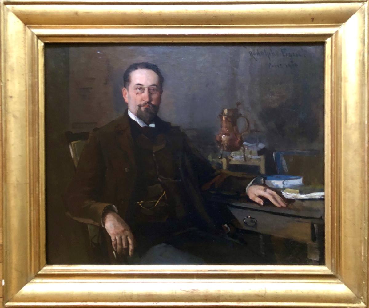 Rodolphe Piguet (1840-1915) Swiss Painter, Interior Scene Paris 1906, Geneva Museum-photo-2