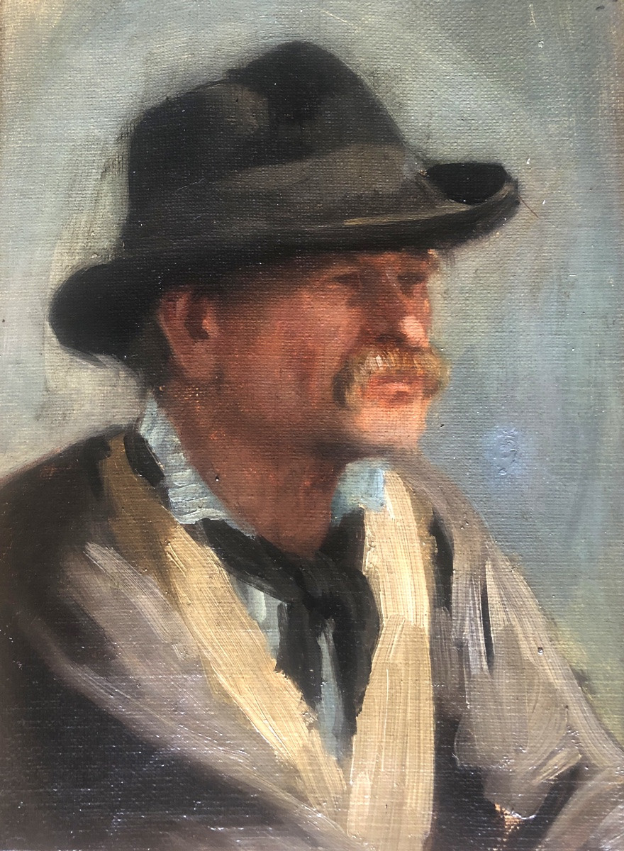 Portrait d’homme au chapeau XIX siècle, russe-photo-3