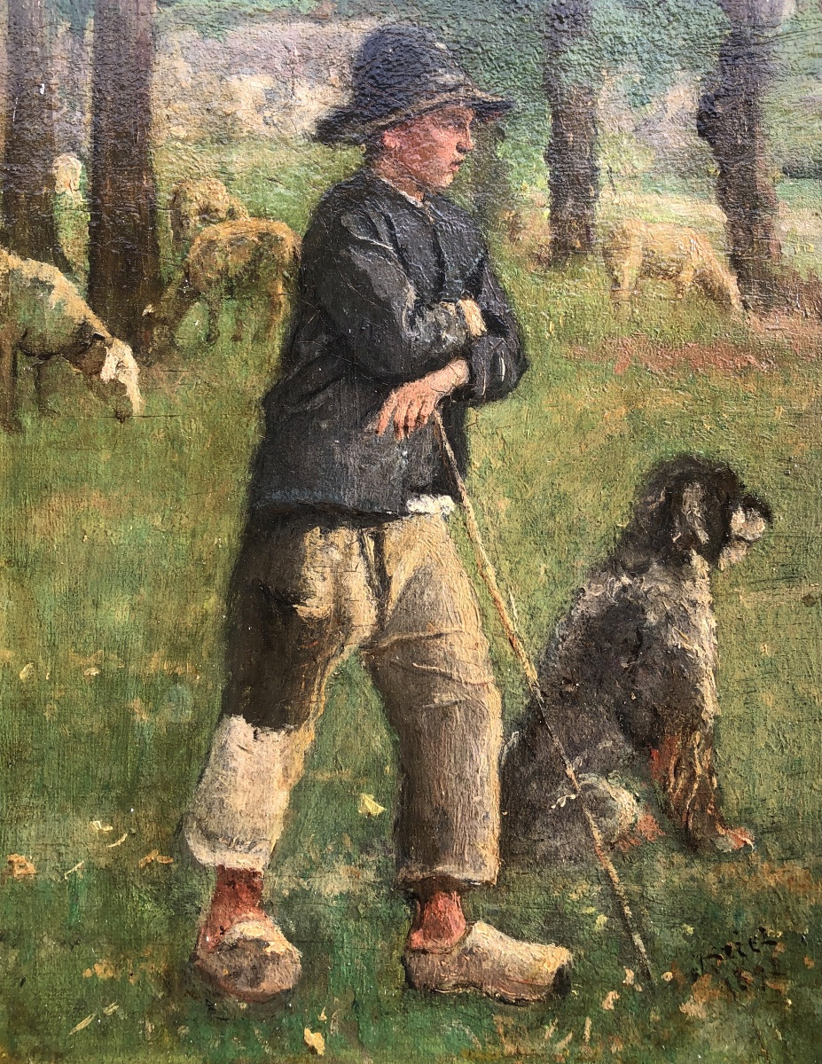 Perez (XIX-XX siècle) jeune berger avec son chien 1892-photo-4