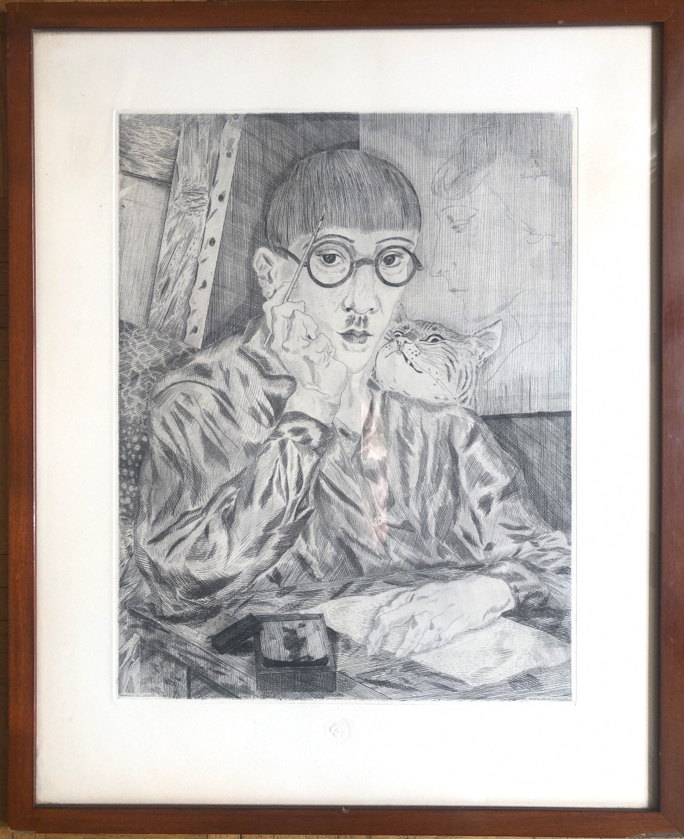 Léonard Foujita (1886-1968) Autoportrait avec chat 1926