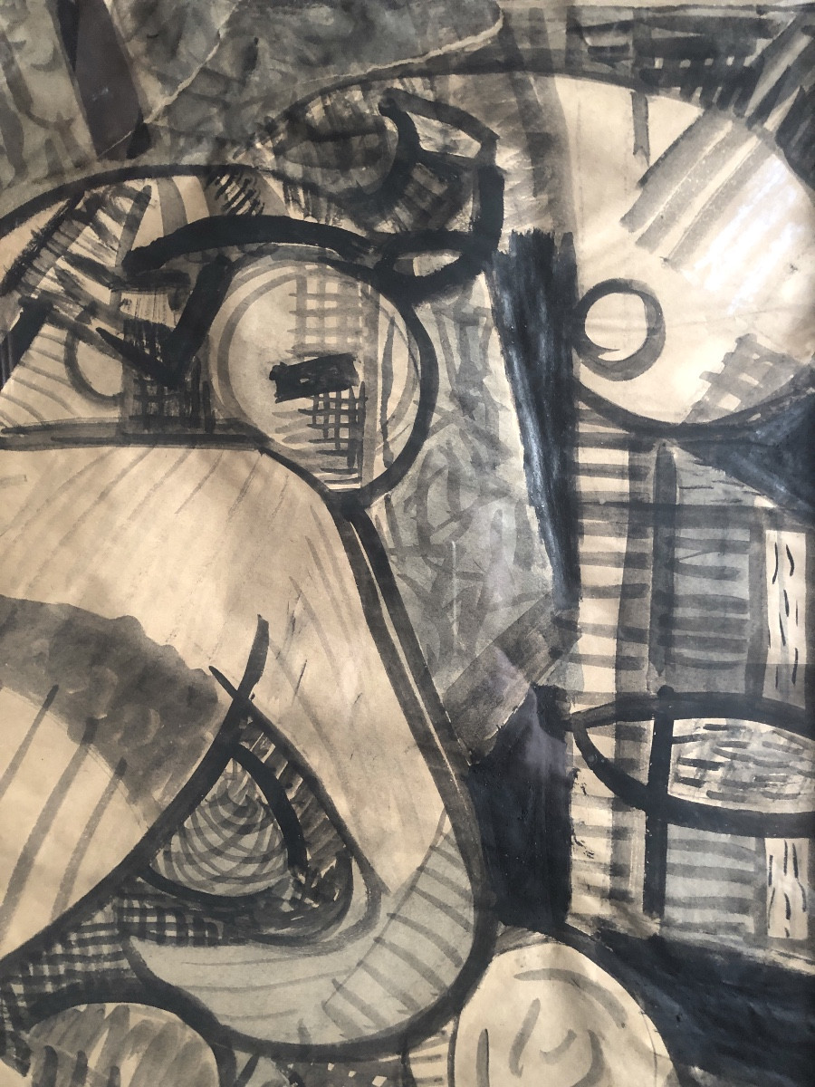 Louis Latapie (1891-1972) Cubist Nude Woman, Early 20th Century-photo-3