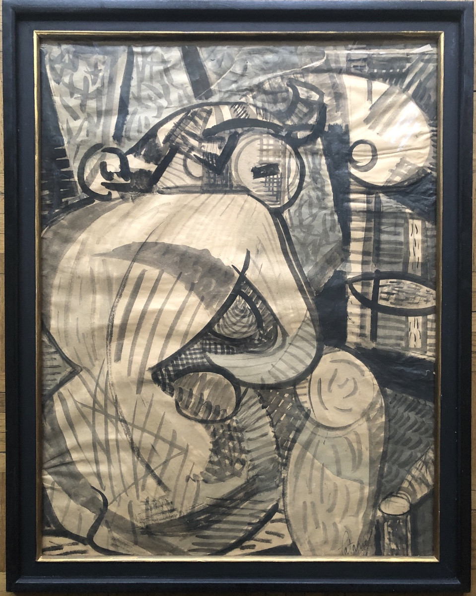 Louis Latapie (1891-1972) Cubist Nude Woman, Early 20th Century