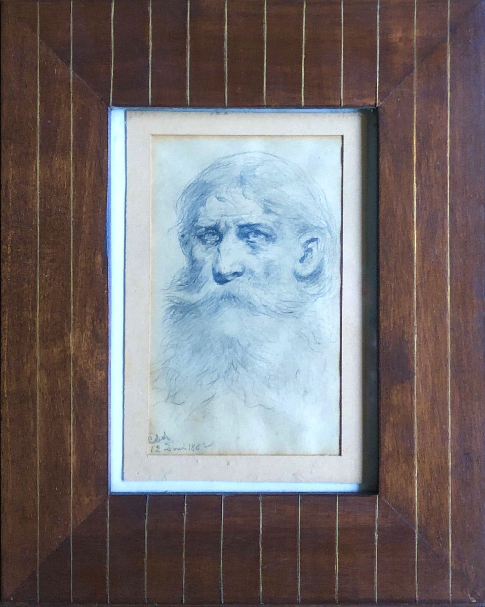 Cesare Felix Dell 'acqua (1821-1905) Drawing Dated 1882-photo-4