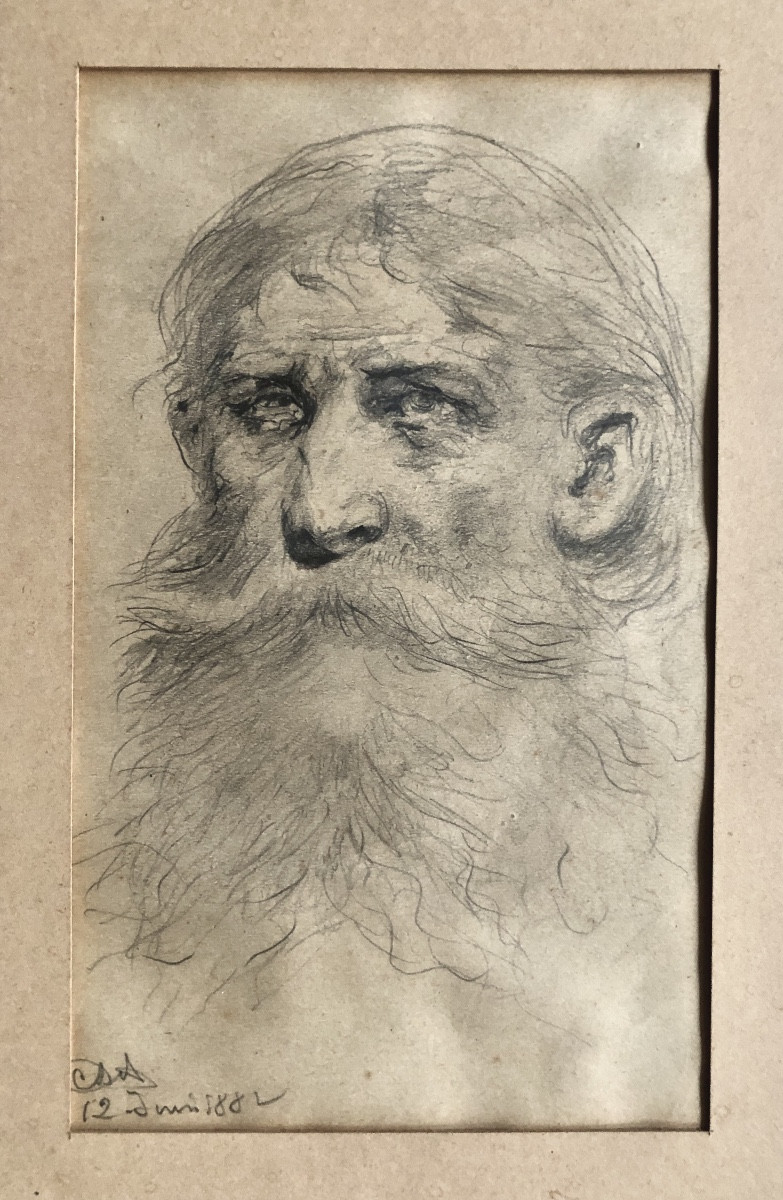 Cesare Felix Dell 'acqua (1821-1905) Drawing Dated 1882
