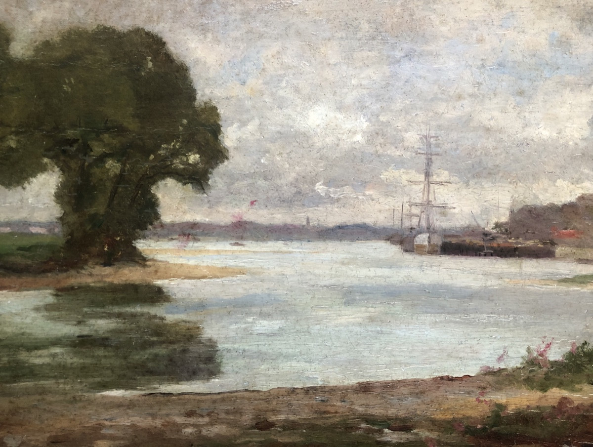 François Bournichon (1816-1896) Marine fin XIX siècle-photo-2