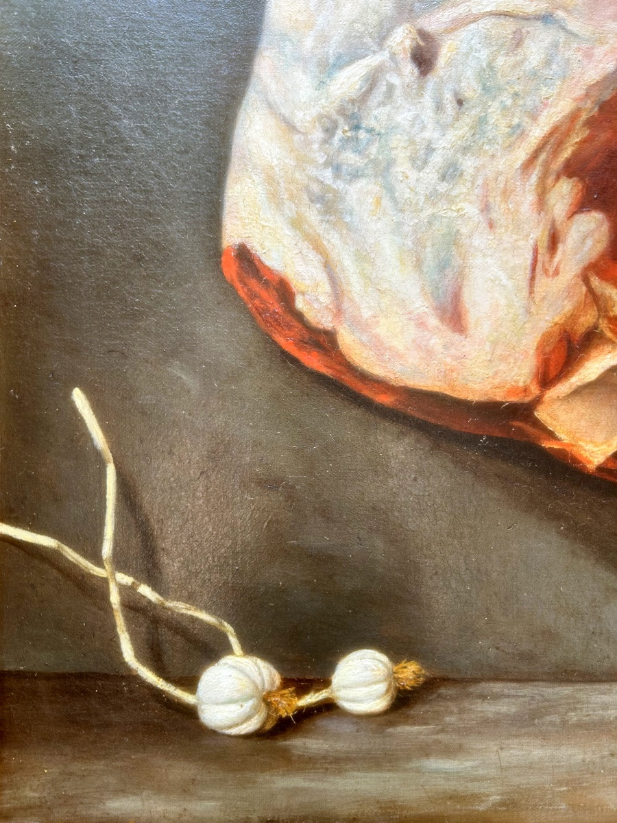 T. Herclat (19th Century), "the Leg Of Lamb And The Fly" 1891, Oil On Canvas-photo-3