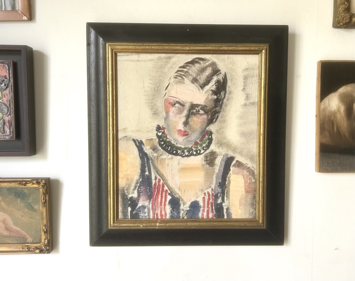 Maud Canet Or Canet-pillon (20th Century) Portrait Of A Young Woman, Art Deco-photo-2