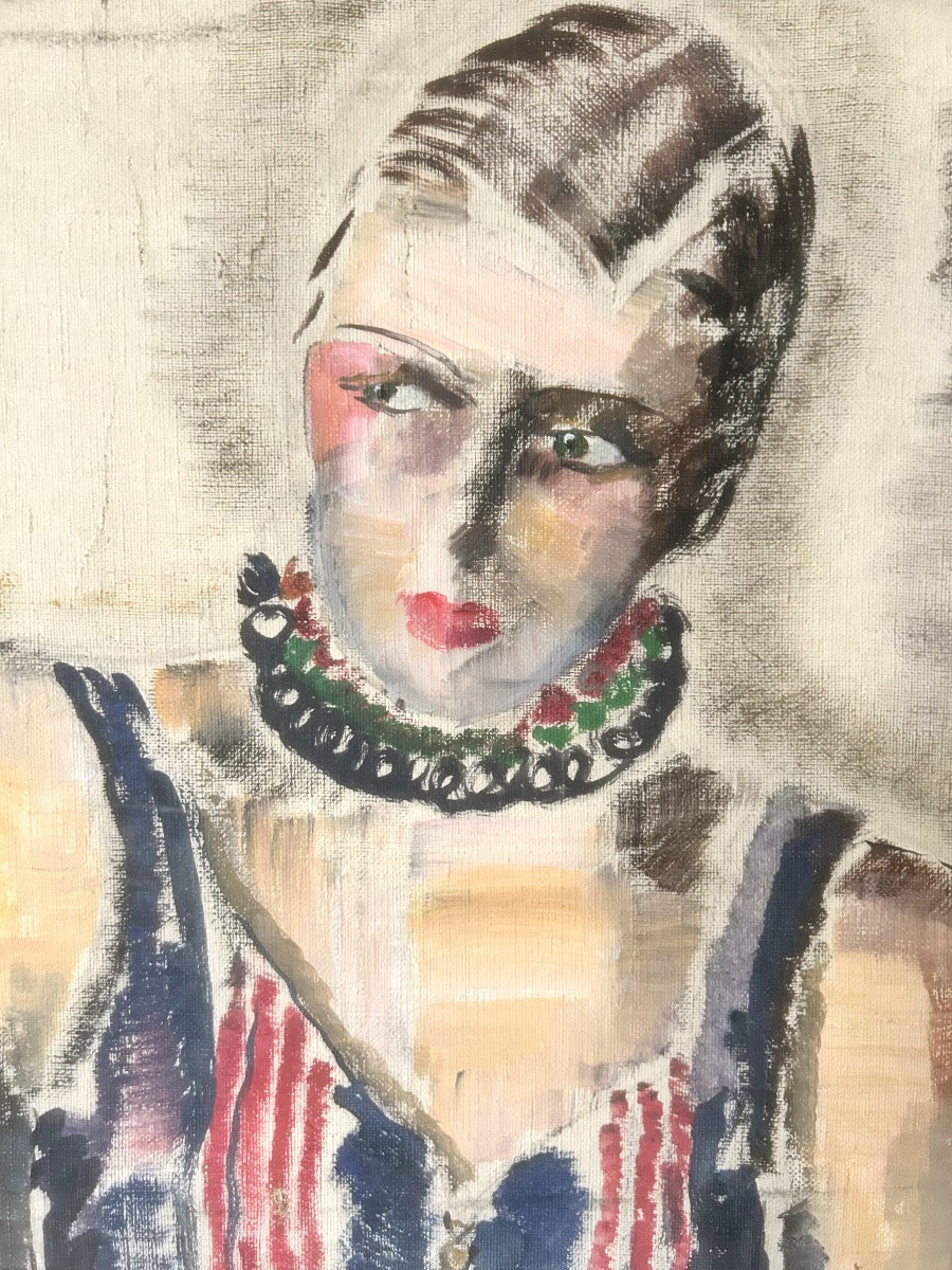 Maud Canet Or Canet-pillon (20th Century) Portrait Of A Young Woman, Art Deco-photo-2